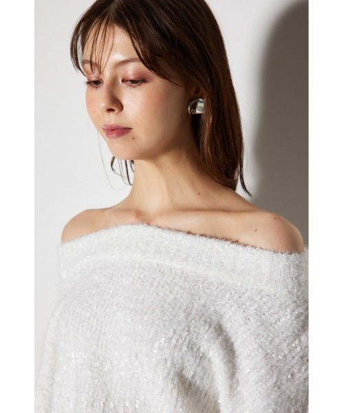 rienda（リエンダ）の「フラッフィーニットトップス（ニット/セーター・レディース・ブルー/ホワイト/ピンク/ベージュ・FREE）」の7枚目の写真