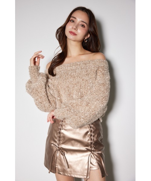 rienda（リエンダ）の「フラッフィーニットトップス（ニット/セーター・レディース・ブルー/ホワイト/ピンク/ベージュ・FREE）」の14枚目の写真