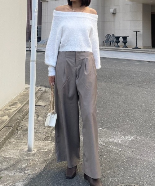 【未使用品】rienda ニット　カーディガン　フラッフィーループ　フリーサイズ rienda | フラッフィーニットトップス (ニット ) |SHEL'TTER