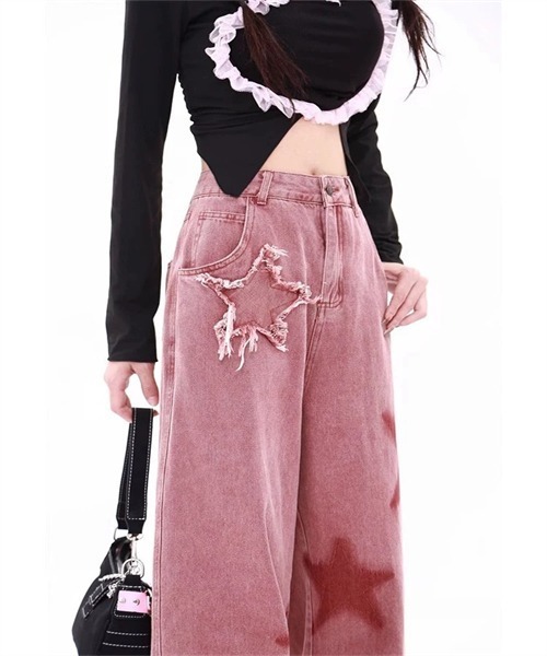 Dream garden（ドリームガーデン）の「スターパッチデニムパンツ（デニムパンツ・レディース・テラコッタ・XS/S/XL/L/2XL/M）」の11枚目の写真