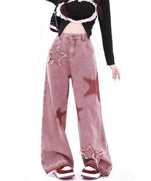 Dream garden（ドリームガーデン）の「スターパッチデニムパンツ（デニムパンツ・レディース・テラコッタ・XS/S/XL/L/2XL/M）」の5枚目の写真