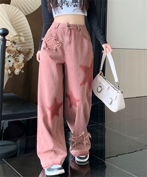Dream garden（ドリームガーデン）の「スターパッチデニムパンツ（デニムパンツ・レディース・テラコッタ・XS/S/XL/L/2XL/M）」の9枚目の写真