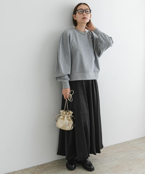 F by ROSSO（エフバイロッソ）の「F by ROSSO　マルチウェイ裏毛スウェットプルオーバー（Tシャツ/カットソー・レディース・グレー/ライトグレー・FREE）」の6枚目の写真