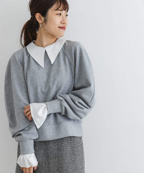 F by ROSSO（エフバイロッソ）の「F by ROSSO　マルチウェイ裏毛スウェットプルオーバー（Tシャツ/カットソー・レディース・グレー/ライトグレー・FREE）」の7枚目の写真