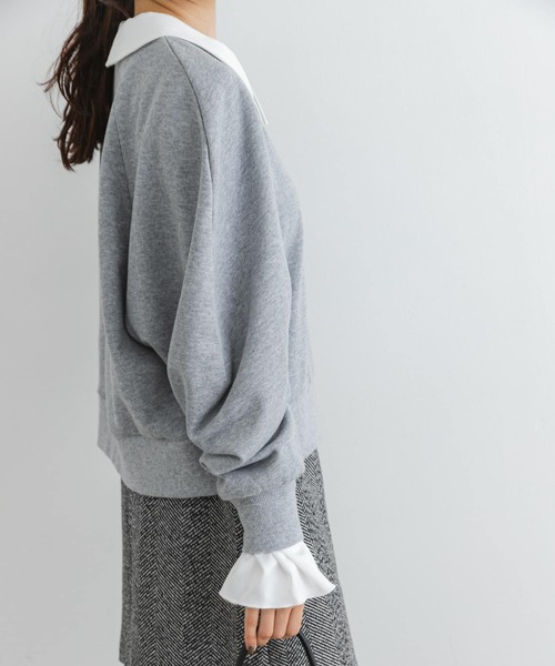 F by ROSSO（エフバイロッソ）の「F by ROSSO　マルチウェイ裏毛スウェットプルオーバー（Tシャツ/カットソー・レディース・グレー/ライトグレー・FREE）」の9枚目の写真