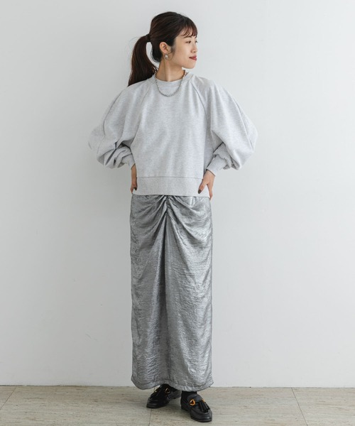 F by ROSSO（エフバイロッソ）の「F by ROSSO　マルチウェイ裏毛スウェットプルオーバー（Tシャツ/カットソー・レディース・グレー/ライトグレー・FREE）」の15枚目の写真