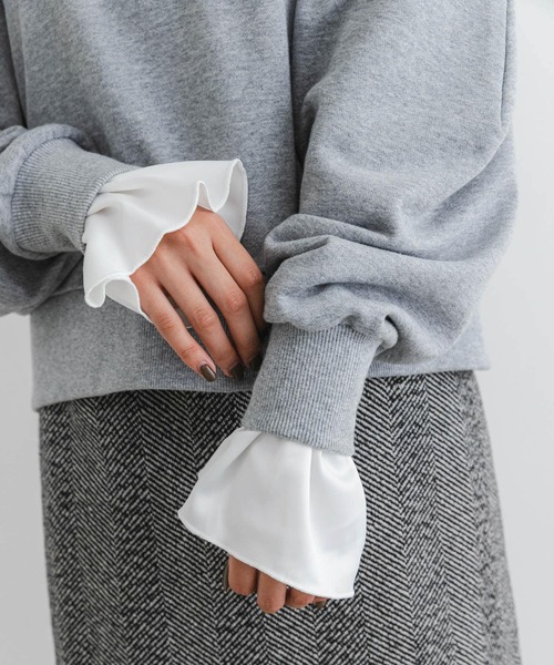 F by ROSSO（エフバイロッソ）の「F by ROSSO　マルチウェイ裏毛スウェットプルオーバー（Tシャツ/カットソー・レディース・グレー/ライトグレー・FREE）」の18枚目の写真