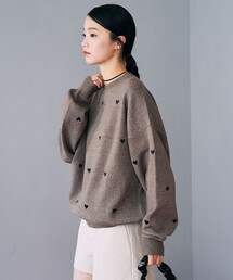 archivio ハート刺繍 セーター