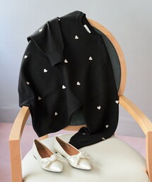 限定展開　ハート 刺繍 ニット プルオーバー