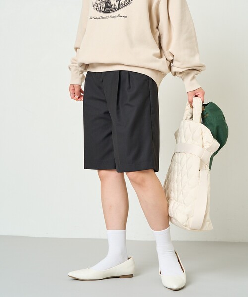 FREAK'S STORE(フリークスストア)の「限定展開 2タック ショート スラックス パンツ(スラックス・レディース・グレー/オフホワイト/ネイビー/ブラック・MEDIUM/SMALL)」の12枚目の写真