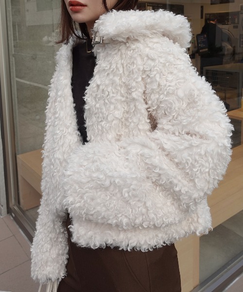 プードルボア2wayカラーショートジャケット（ブルゾン）｜CORNERS