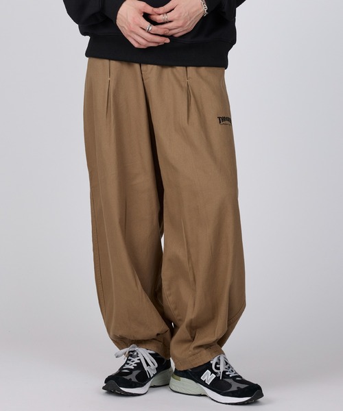 THRASHER(スラッシャー)の「【THRASHER】デニム・カツラギ ワイドバルーンパンツ(デニムパンツ・メンズ・ベージュ/グレー/オフホワイト/ブラック/ブラック系1・L/M/LL)」の12枚目の写真