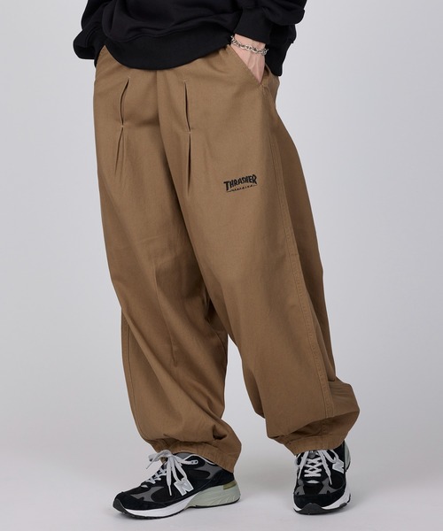 THRASHER(スラッシャー)の「【THRASHER】デニム・カツラギ ワイドバルーンパンツ(デニムパンツ・メンズ・ベージュ/グレー/オフホワイト/ブラック/ブラック系1・L/M/LL)」の13枚目の写真