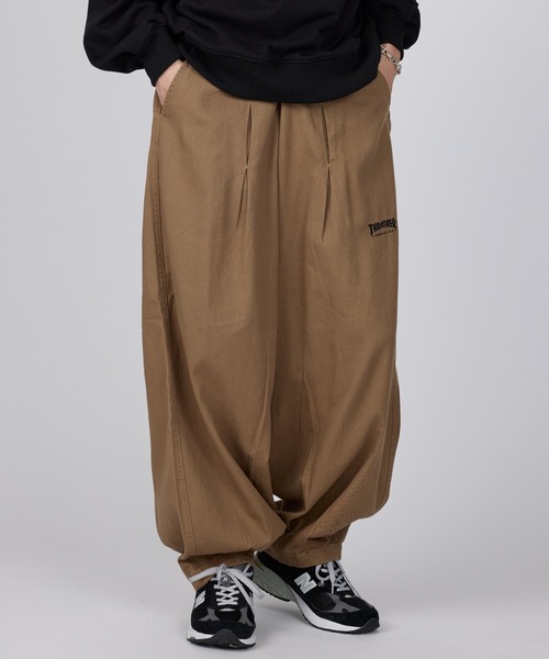 THRASHER(スラッシャー)の「【THRASHER】デニム・カツラギ ワイドバルーンパンツ(デニムパンツ・メンズ・ベージュ/グレー/オフホワイト/ブラック/ブラック系1・L/M/LL)」の14枚目の写真