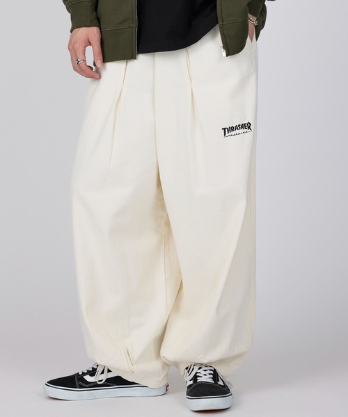 セール】【THRASHER】デニム・カツラギ ワイドバルーンパンツ（デニム