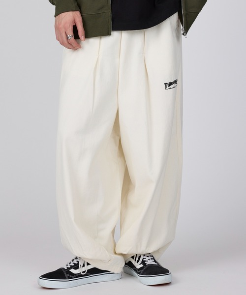 THRASHER(スラッシャー)の「【THRASHER】デニム・カツラギ ワイドバルーンパンツ(デニムパンツ・メンズ・ベージュ/グレー/オフホワイト/ブラック/ブラック系1・L/M/LL)」の7枚目の写真