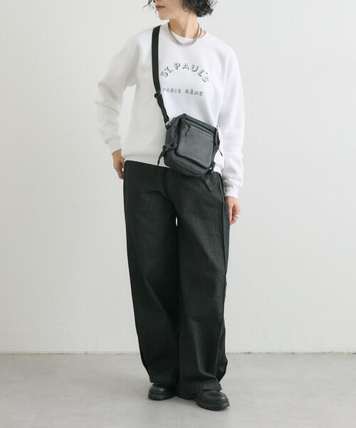 ear PAPILLONNER(イアパピヨネ)の「【BURLAPOUTFITTER×ear】《撥水/ユニセックス》レザーコンビライトミニショルダーバッグ(ショルダーバッグ・レディース・ブラウン系その他/ブラック・FREE)」の18枚目の写真