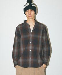オンブレチェック フランネルシャツ
