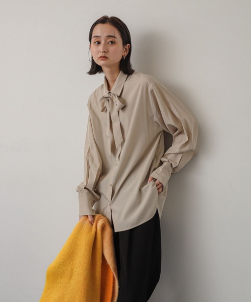 SENSE OF PLACE by URBAN RESEARCH(センスオブプレイスバイアーバンリサーチ)の「タイツキオーバーシャツ(シャツ/ブラウス・レディース・オフホワイト/グレー系その他/ベージュ系その他・ONE)」の9枚目の写真