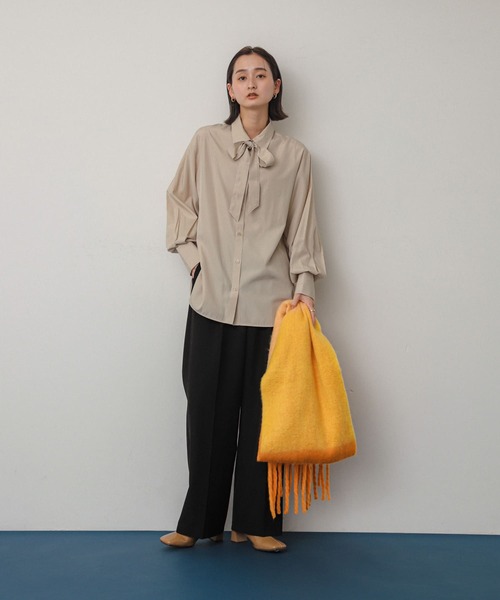 SENSE OF PLACE by URBAN RESEARCH(センスオブプレイスバイアーバンリサーチ)の「タイツキオーバーシャツ(シャツ/ブラウス・レディース・オフホワイト/グレー系その他/ベージュ系その他・ONE)」の12枚目の写真
