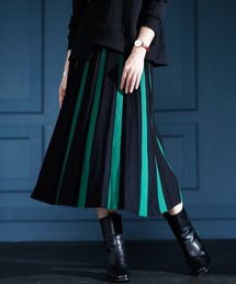 ETRO ダイアゴナルストライプ ロングスカート グリーン ETRO ダイアゴナルストライプ ロングスカート グリーン ボトムス