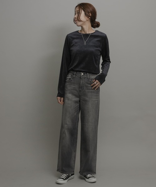 URBAN RESEARCH Sonny Label(アーバンリサーチサニーレーベル)の「『UR TECH』ベロアロングスリーブTシャツ(Tシャツ/カットソー・レディース・カーキ/ブラウン/ネイビー・FREE)」の15枚目の写真