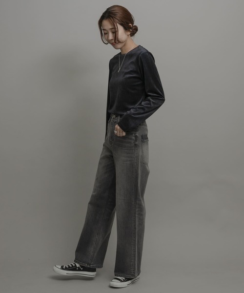 URBAN RESEARCH Sonny Label(アーバンリサーチサニーレーベル)の「『UR TECH』ベロアロングスリーブTシャツ(Tシャツ/カットソー・レディース・カーキ/ブラウン/ネイビー・FREE)」の16枚目の写真