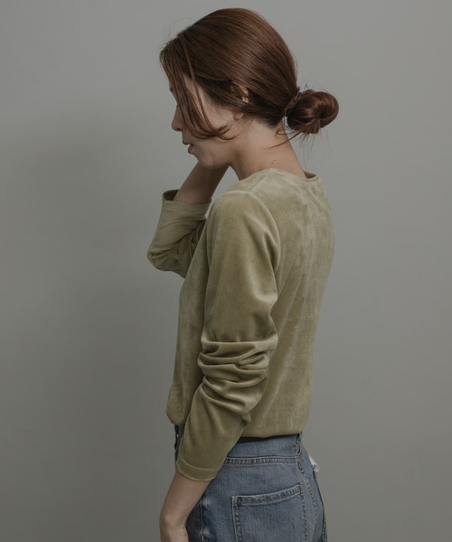 URBAN RESEARCH Sonny Label(アーバンリサーチサニーレーベル)の「『UR TECH』ベロアロングスリーブTシャツ(Tシャツ/カットソー・レディース・カーキ/ブラウン/ネイビー・FREE)」の19枚目の写真