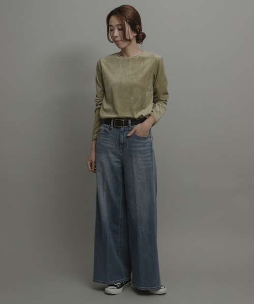 URBAN RESEARCH Sonny Label(アーバンリサーチサニーレーベル)の「『UR TECH』ベロアロングスリーブTシャツ(Tシャツ/カットソー・レディース・カーキ/ブラウン/ネイビー・FREE)」の21枚目の写真