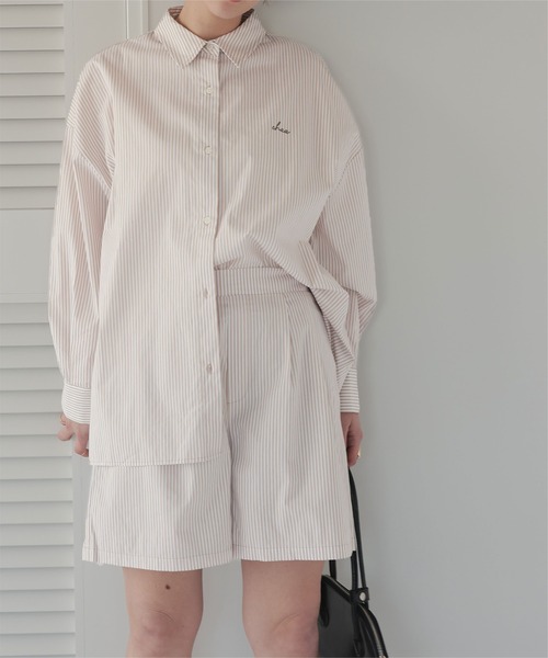 titivate(ティティベイト)の「ストライプショートパンツ(その他パンツ・レディース・ネイビー/ベージュ/ブルー・S/L/M)」の1枚目の写真