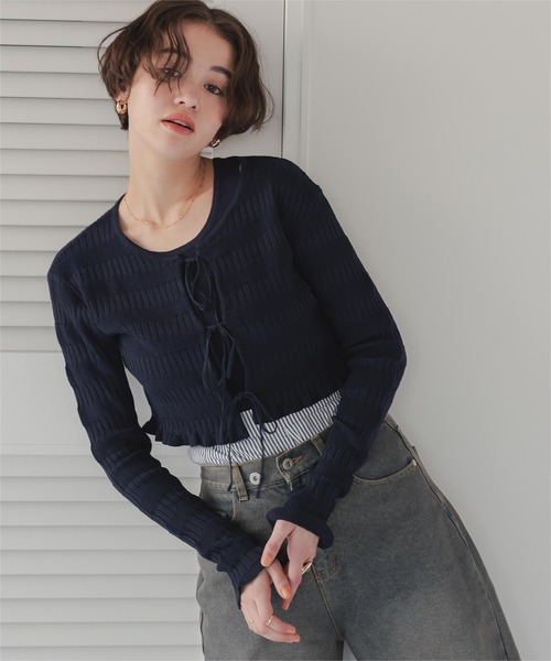 titivate(ティティベイト)の「ストライプショートパンツ(その他パンツ・レディース・ネイビー/ベージュ/ブルー・S/L/M)」の10枚目の写真