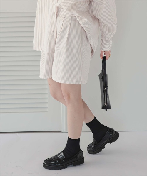 titivate(ティティベイト)の「ストライプショートパンツ(その他パンツ・レディース・ネイビー/ベージュ/ブルー・S/L/M)」の4枚目の写真