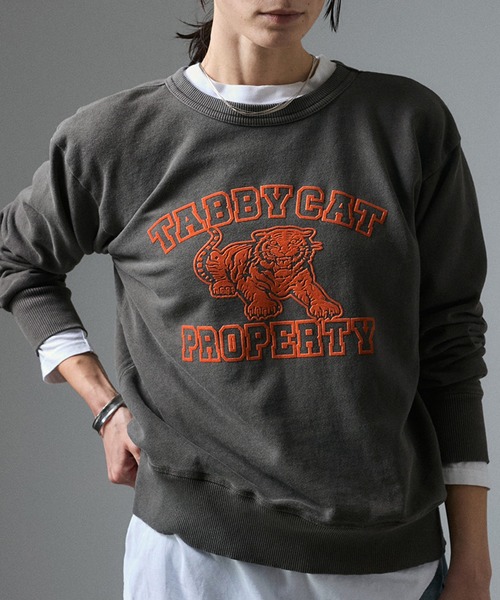 MIXTA（ミクスタ）の「【MIXTA(ミクスタ)】TABBY CREW NECK SWEAT/タビークルーネックスウェット（スウェット・レディース・ホワイト系その他5/ブラック系その他3・S）」の2枚目の写真