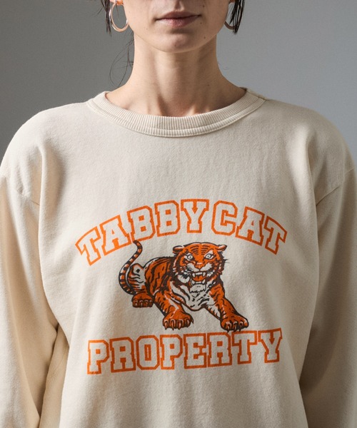 MIXTA（ミクスタ）の「【MIXTA(ミクスタ)】TABBY CREW NECK SWEAT/タビークルーネックスウェット（スウェット・レディース・ホワイト系その他5/ブラック系その他3・S）」の6枚目の写真