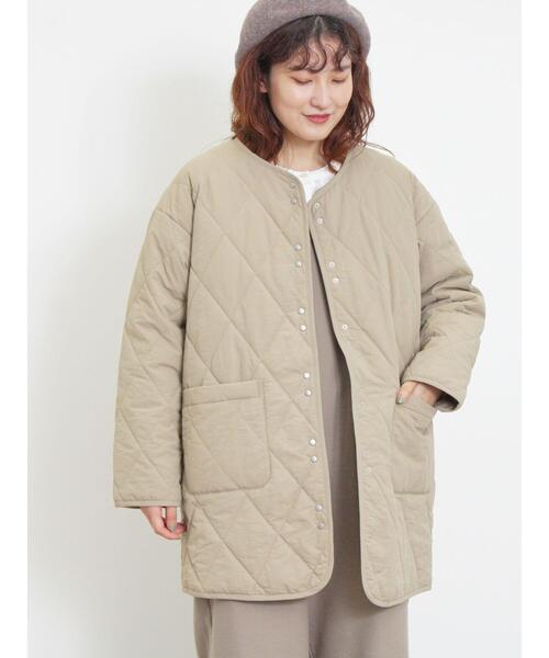 Samansa Mos2（サマンサ モスモス）の「キルトミドル丈コート（その他アウター・レディース・ブラック/ベージュ/カーキ/モカ・F）」の3枚目の写真
