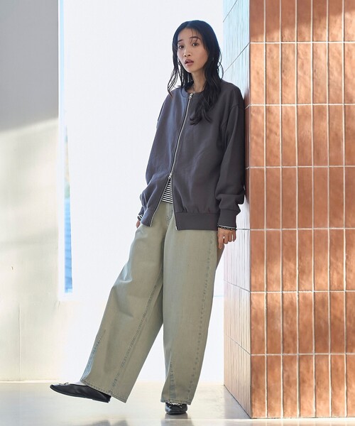 coen(コーエン)の「【春気分上がる美シルエットパンツ】デニムトッピングカーブパンツ(デニムパンツ・レディース・ピンク/オレンジ・S/M/L)」の14枚目の写真