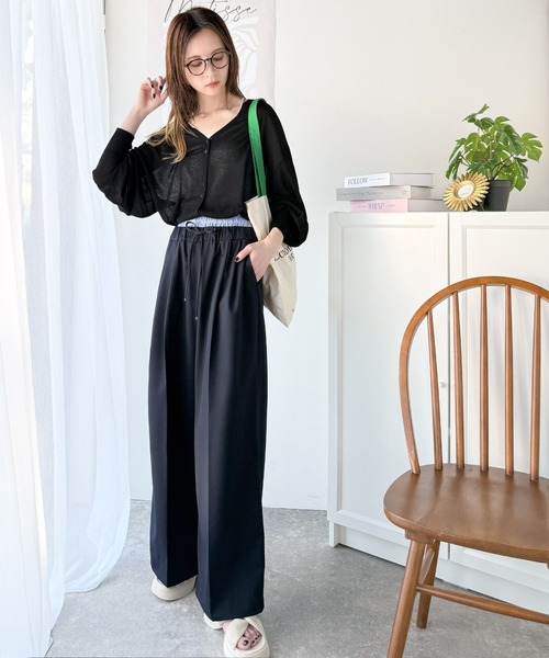 classicalelf（クラシカルエルフ）の「【羽織り/持ち運び便利！】シアーパフスリーブサムホールVネックニットカーディガン（長袖）（カーディガン/ボレロ・レディース・ライトブルー/アイボリー/グレイッシュベージュ/ブラック・X-LARGE/SMALL/MEDIUM/LARGE）」の20枚目の写真