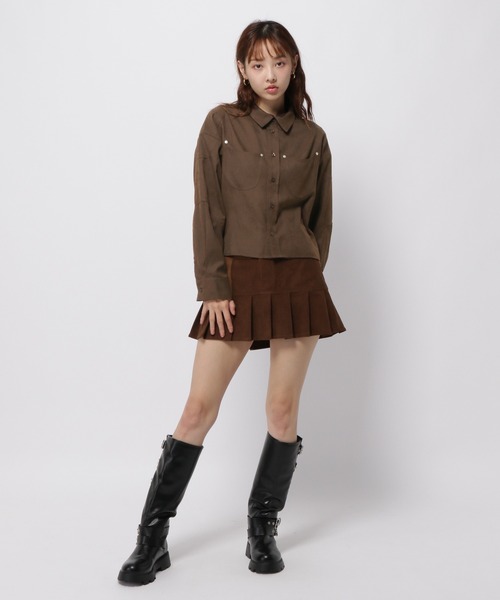 3.3 Field Trip （3.3フィールドトリップ）の「3.3 Field Trip／コーデュロイスカート（スカート・レディース・ブラウン/チャコール・FREE）」の4枚目の写真