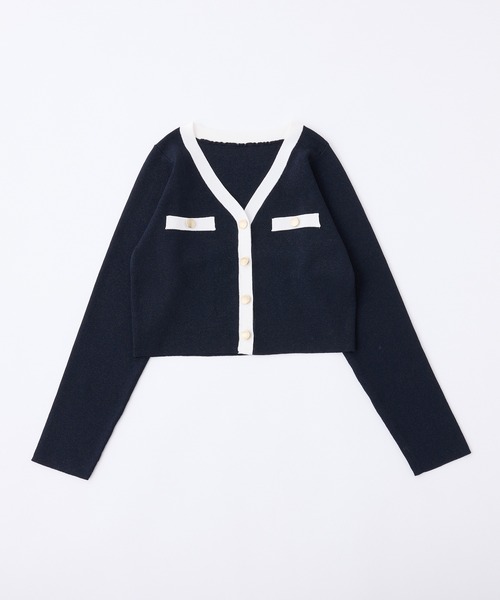 セール】セット対応/配色ニットカーディガン（カーディガン/ボレロ