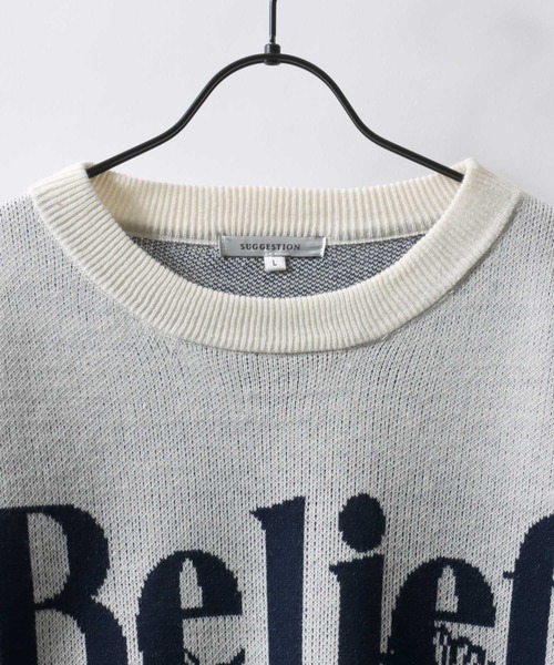 セール】Flower Design Jacquard Knit Pullover/フラワー柄