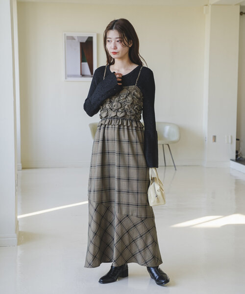 Kastane（カスタネ）の「*ラメリブ袖フレアニット（ニット/セーター・レディース・アイボリー/ブラック/ベージュ・FREE）」の17枚目の写真