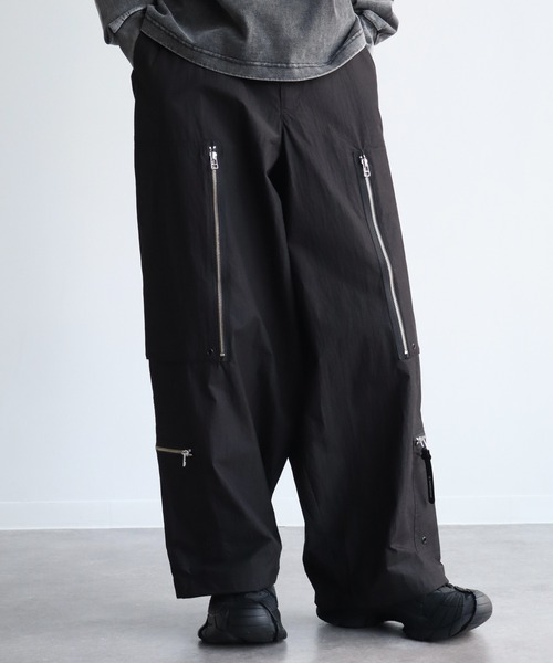 ADAM PATEK（アダムパテック）の「【ADAMPATEK/アダムパテック】c/n wide parachute pants（カーゴパンツ・メンズ・グレー/ブラック・L/M）」の20枚目の写真