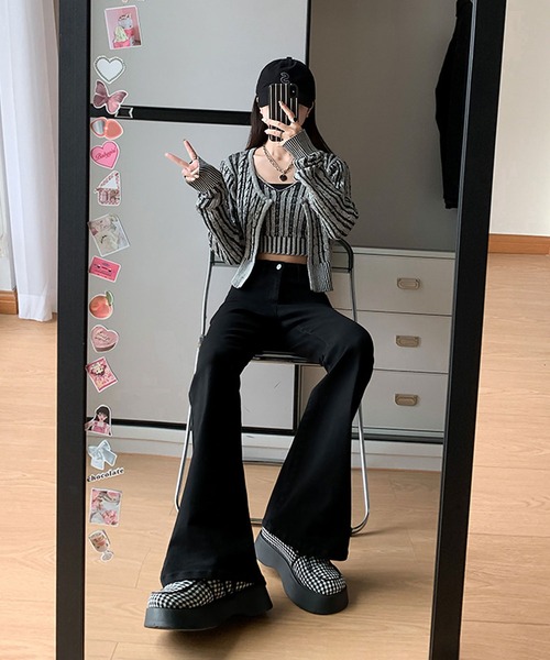blackdia ocean(ブラックダイヤオーシャン)の「blackdia ocean フレアデニムパンツ(デニムパンツ・レディース・ブラック/ブルー/グレー/ライトブルー・MEDIUM/SMALL/X-SMALL/LARGE)」の7枚目の写真