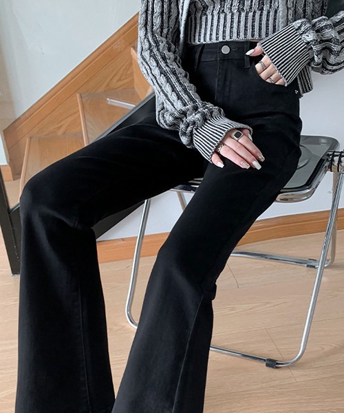 blackdia ocean(ブラックダイヤオーシャン)の「blackdia ocean フレアデニムパンツ(デニムパンツ・レディース・ブラック/ブルー/グレー/ライトブルー・MEDIUM/SMALL/X-SMALL/LARGE)」の8枚目の写真