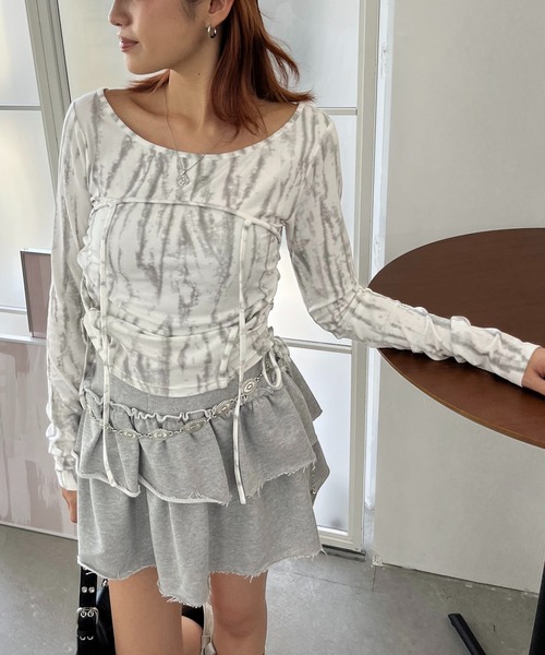 SPIRALGIRL（スパイラルガール）の「ティアードスカート（スカート・レディース・グレー/ブラック・FREE）」の9枚目の写真