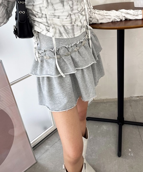 SPIRALGIRL（スパイラルガール）の「ティアードスカート（スカート・レディース・グレー/ブラック・FREE）」の7枚目の写真