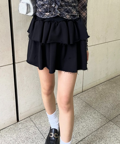 SPIRALGIRL（スパイラルガール）の「ティアードスカート（スカート・レディース・グレー/ブラック・FREE）」の22枚目の写真