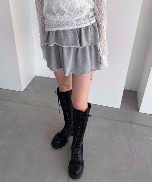 SPIRALGIRL（スパイラルガール）の「ティアードスカート（スカート・レディース・グレー/ブラック・FREE）」の11枚目の写真