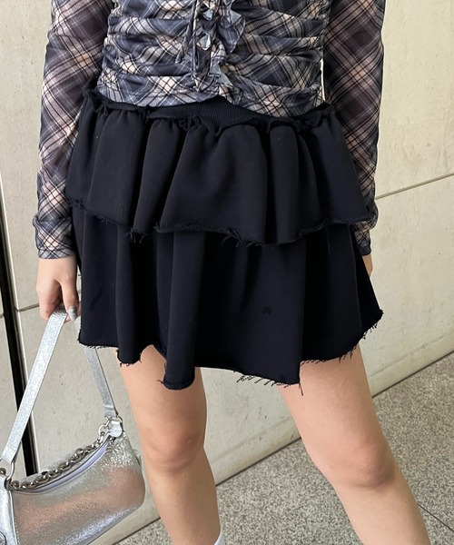 SPIRALGIRL（スパイラルガール）の「ティアードスカート（スカート・レディース・グレー/ブラック・FREE）」の20枚目の写真