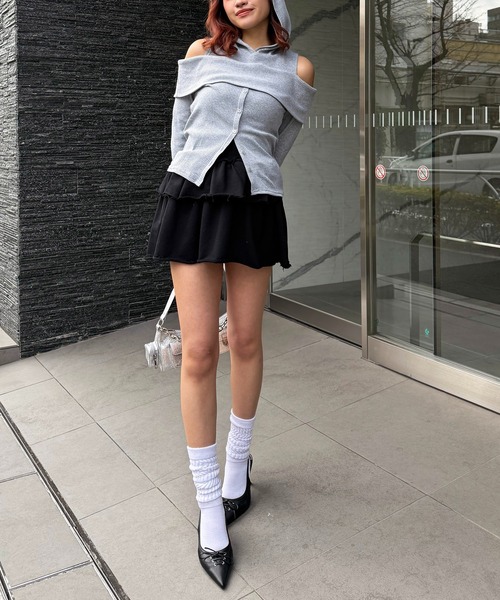 SPIRALGIRL（スパイラルガール）の「ティアードスカート（スカート・レディース・グレー/ブラック・FREE）」の19枚目の写真